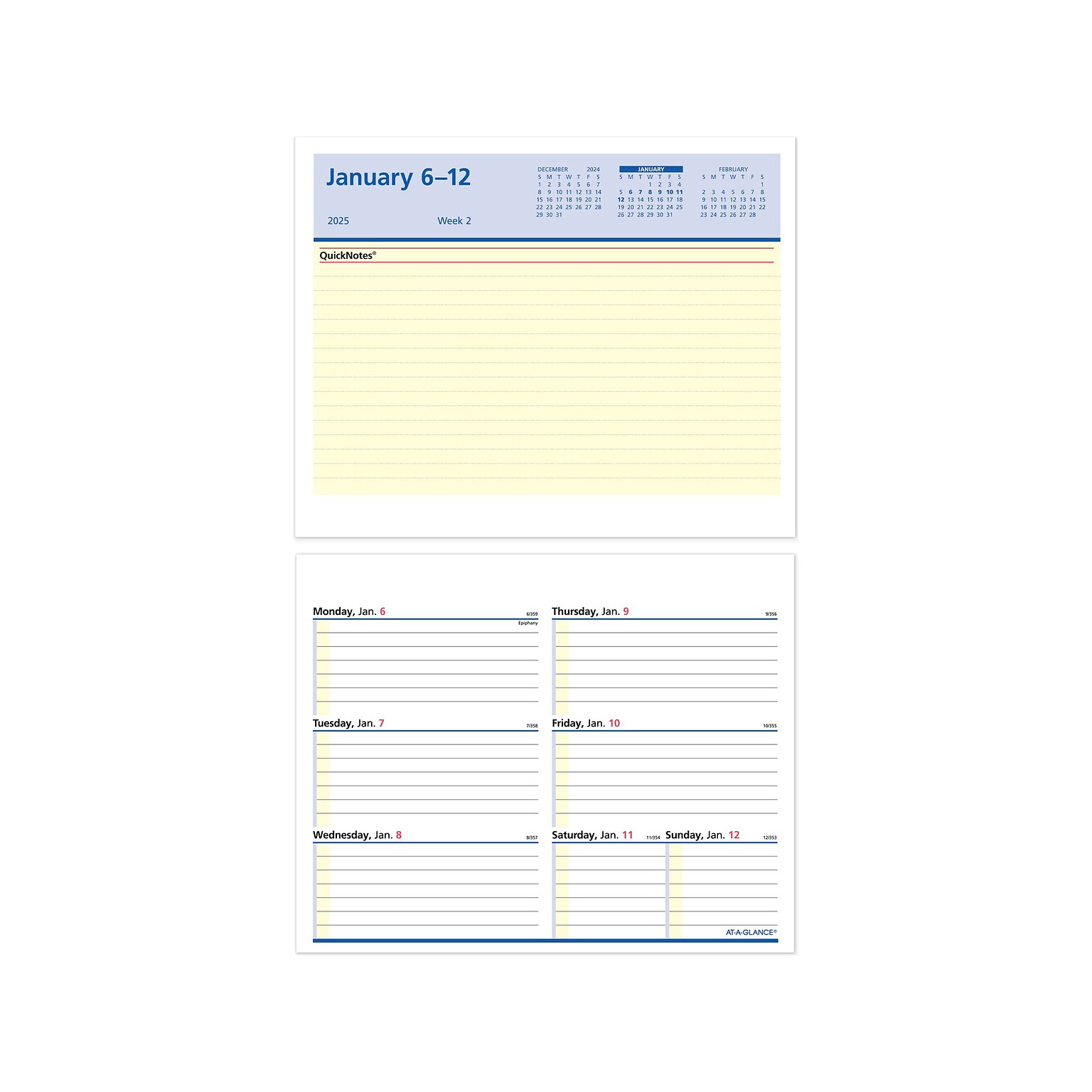 2025 AT-A-GLANCE QuickNotes Flip-A-Week 7 x 5.5 Weekly Desk Calendar Refill, Multicolor (SW706-50-25)
