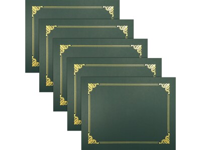 Better Office Certificate Holders, 8.75 x 11.25, Green/Gold, 25/Pack (65258-25PK)