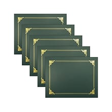 Better Office Certificate Holders, 8.75 x 11.25, Green/Gold, 25/Pack (65258-25PK)