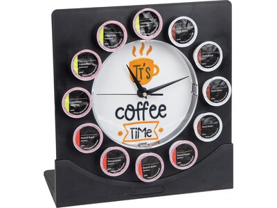 Mind Reader Anchor Collection 12-Compartment Plastic Coffee Clock Pod Organizer, Black/White (PODCLOCK-BLK)