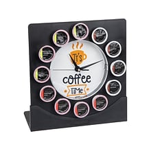 Mind Reader Anchor Collection 12-Compartment Plastic Coffee Clock Pod Organizer, Black/White (PODCLO