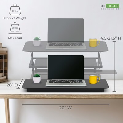 Uncaged Ergonomics CHANGEdesk, Black (CDMb)