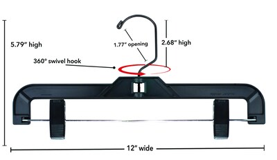 National Hanger 12 Super Heavy Weight Skirt & Slack Hanger, 100/Carton (2611PCBH)