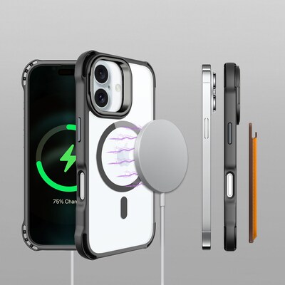 SaharaCase Venture-X MagSafe Phone Case for iPhone 16, Shock Absorbing, Scorpion Black (CP00632)