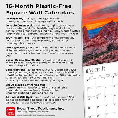 2026 BrownTrout Utah National Parks & Monuments 12" x 12" Monthly Wall Calendar (9798330706075)