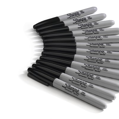 Sharpie Permanent Marker, Fine Tip, Black, 36/Pack (1884739)