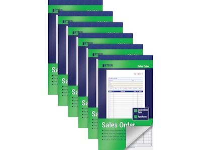 Better Office 2-Part Carbonless Sales Order Book, 4.13 x 7.19, 50 Sets/Book, 6 Books/Pack (66006-6