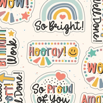 Carson Dellosa Education We Belong Motivators Shape Stickers, Multicolored, 72/Pack, 12 Packs/Bundle (CD-168325-12)