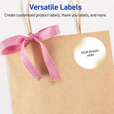 Avery Laser/Inkjet Circle Multipurpose Labels, 2" Dia., White, 120/Pack (S00EWE)