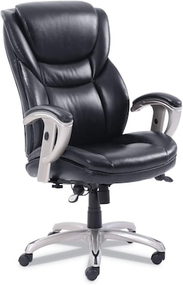 Serta Ergonomic Bonded Leather Swivel Executive Chair, Black (SRJ49710BLK)