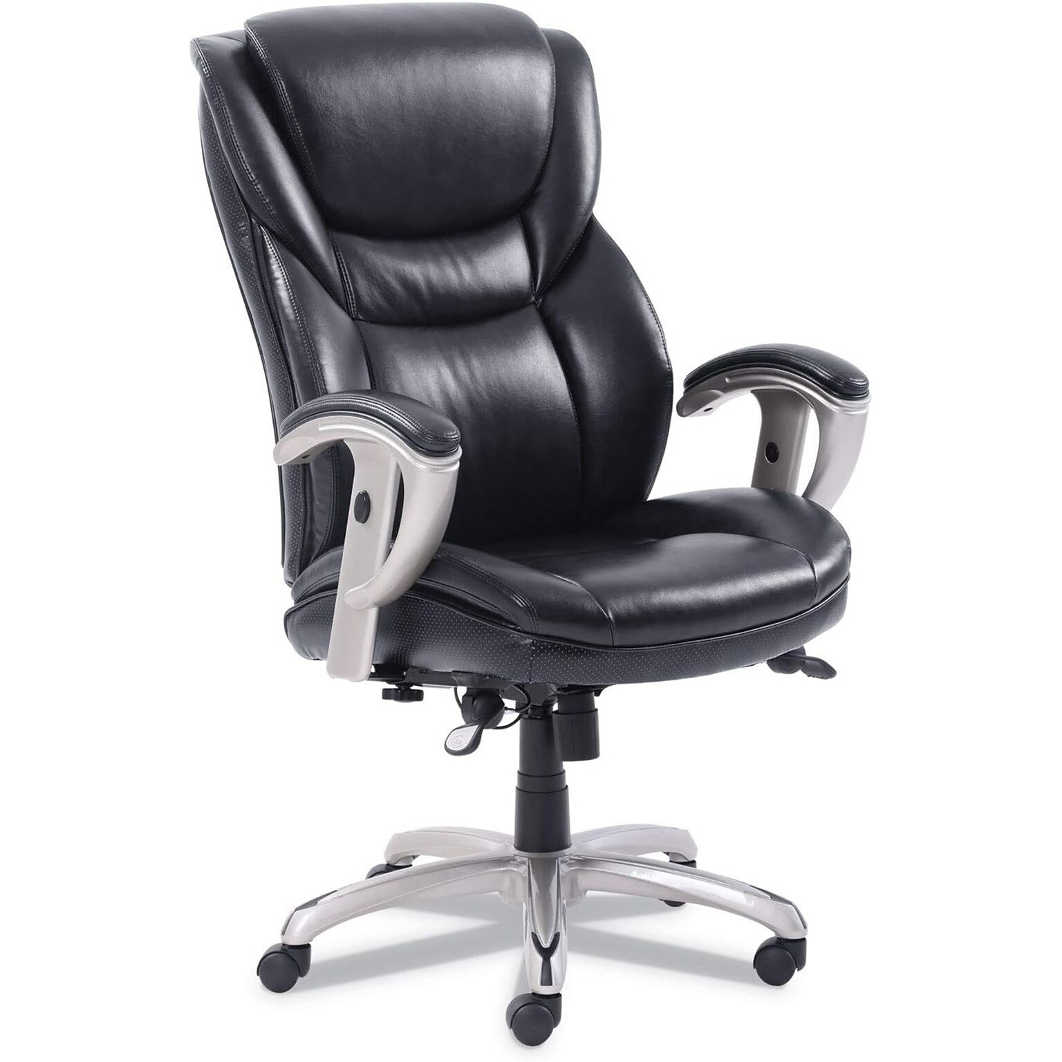 Serta Ergonomic Bonded Leather Swivel Executive Chair, Black (SRJ49710BLK)