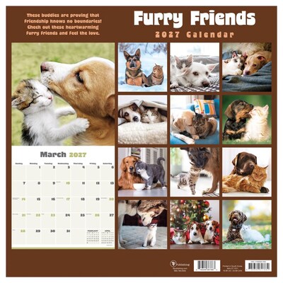 2027 TF Publishing Furry Friends 12" x 12" Monthly Wall Calendar (27-1011)