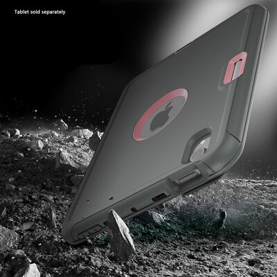 SaharaCase Raider Series TPU 9" Heavy Duty Folio Case for iPad Mini 6th & 7th Generation, Mist Gray/Pink (TB00453)