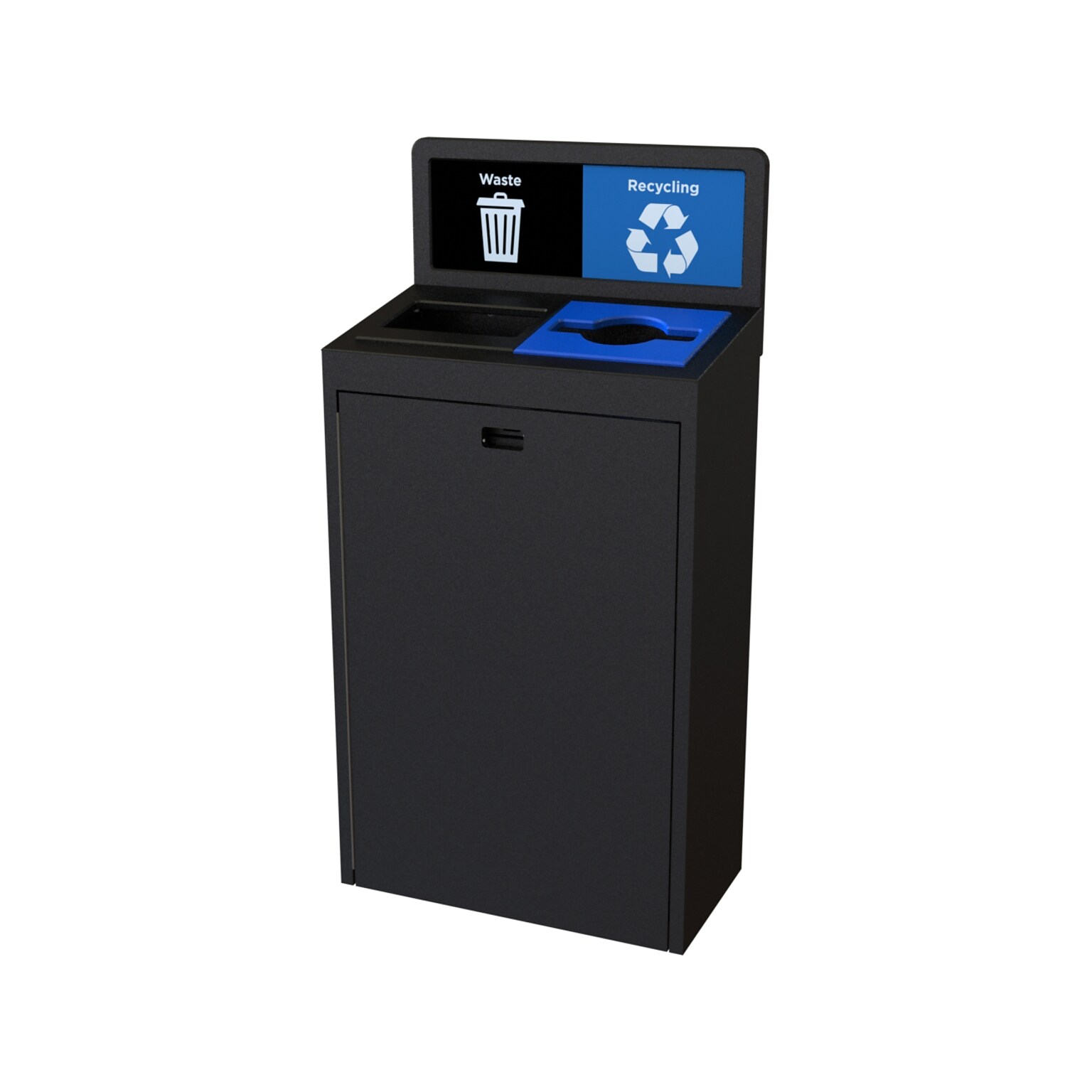 CleanRiver TIM Plastic Dual-Stream Recycling Station, 22 Gallon, Black (TIM22-2-WR-BK)