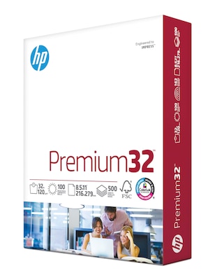 HP Premium32 8.5 x 11 Multipurpose Paper, 32 lbs., 100 Brightness, 500 Sheets/Ream (113100)