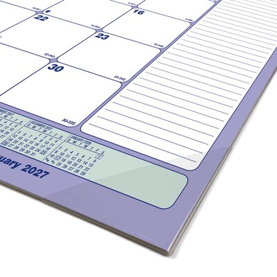 2027 Brownline Classic 17.75" x 10.875" Monthly Desk Pad Calendar, Blue/White (C181700-27)