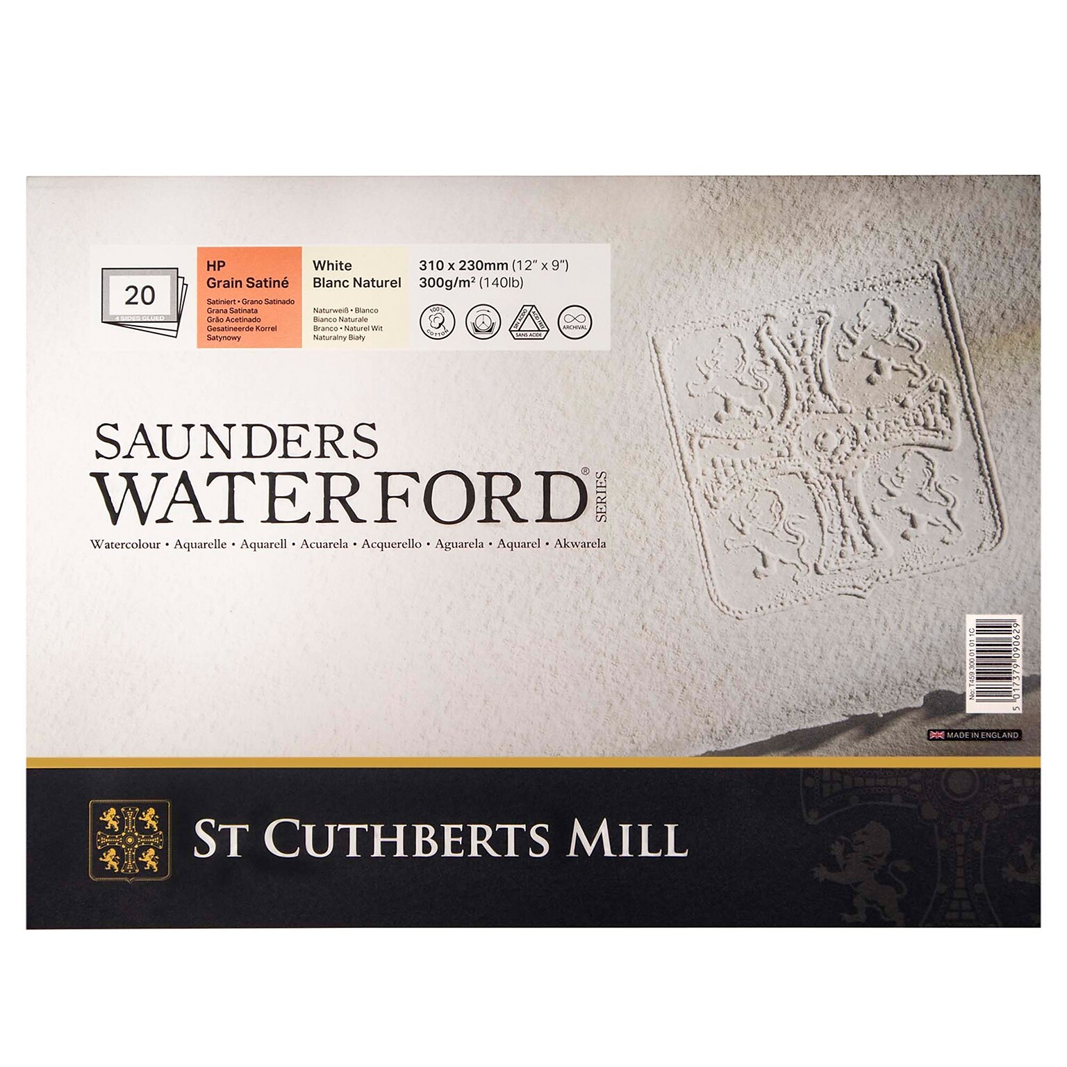 St Cuthberts Mill Saunders Waterford 9 x 12 Watercolor Sketch Pad, 20 Sheets/Pad (STCT45930001011C)