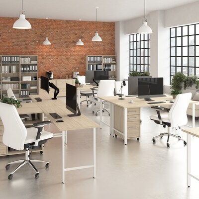 Bush Business Furniture Hustle 48"W Computer Desk with Metal Legs, Natural Elm (HUD148NE)