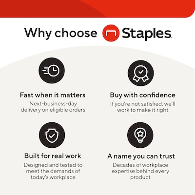 Staples 3-Hole Punch Copy Paper, 8.5" x 11", 20 lbs., 500 Sheets/Ream, 10 Reams/Carton (221192)