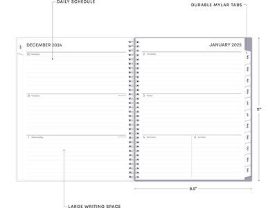 2025 Blue Sky Laila 8.5" x 11" Weekly & Monthly Planner, Plastic Cover, Multicolor (137273-25)