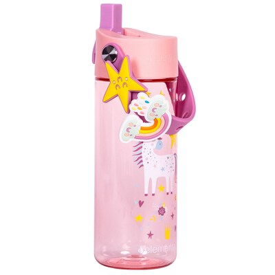 Elemental Splash Charm Plastic Water Bottle, 18 oz., Unicorn (EMLETR18UD32C)