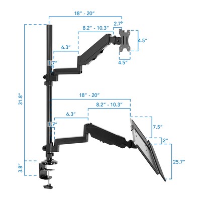 Mount-It! Adjustable Monitor Mount, Up to 32", Black (MI-7995)