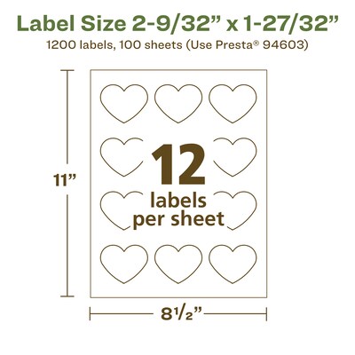 Avery EcoFriendly Laser/Inkjet Decorative Edge Multipurpose Labels, 2-9/32" x 1-27/32", White, 1200/Box (94603)