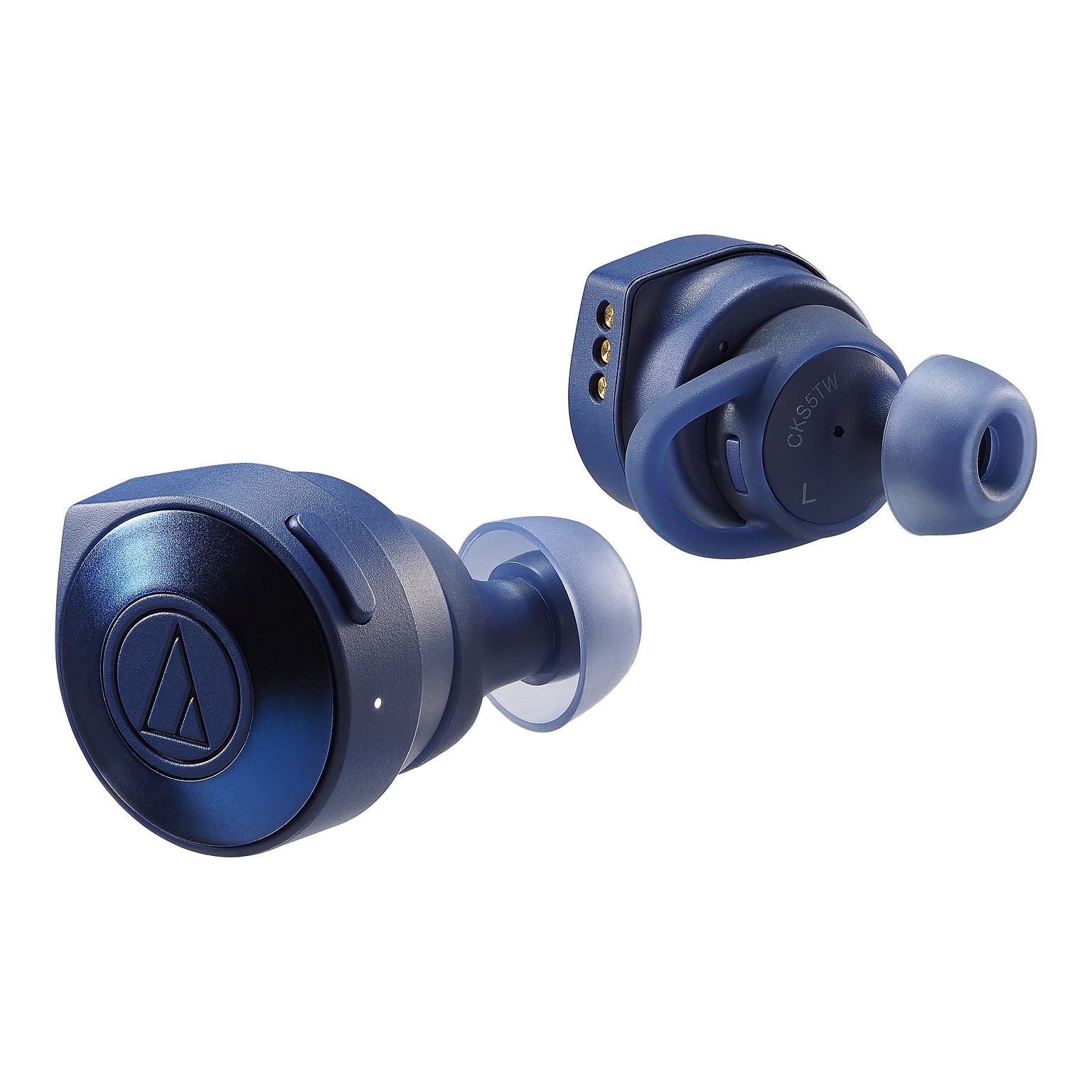 Audio-Technica SOLID BASS Wireless Earbuds Headphones, Bluetooth, Blue (ATH-CKS5TW BL)