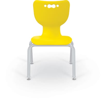 MooreCo 12" Hierarchy Student Chair with 4 Legs, Yellow/Platinum Base (703673562133)