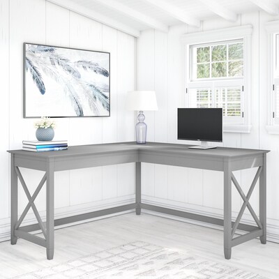 Bush Furniture Key West 60"W L Shaped Desk, Cape Cod Gray (KWD160CG-03)