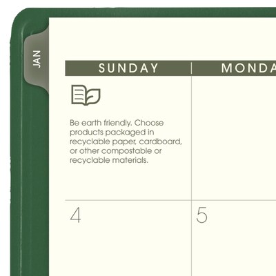 2026 AT-A-GLANCE Recycled 9" x 11" Monthly Planner, Faux Leather Cover, Green (70-260G-60-26)