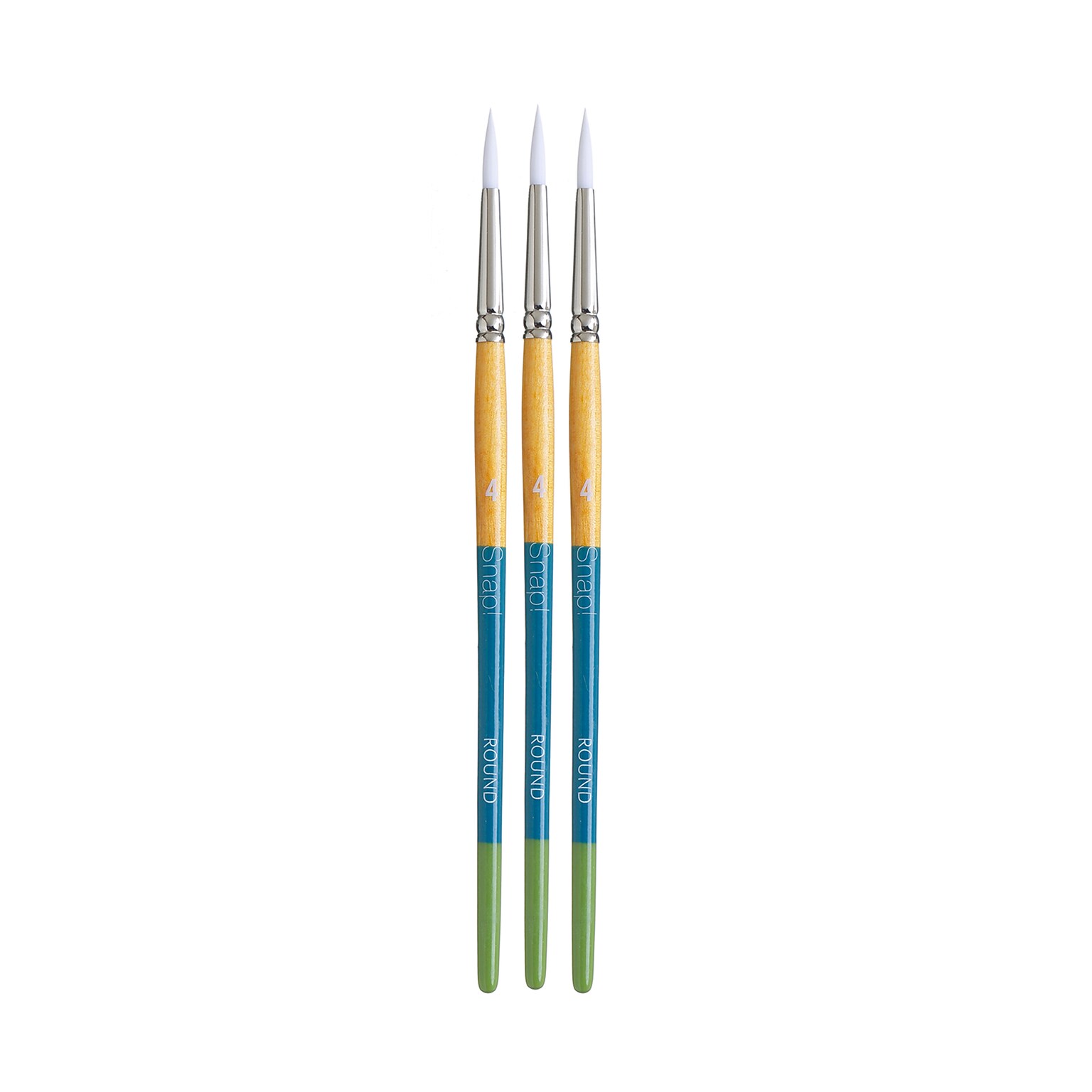 Princeton Snap! Short Handle Mixed Media Synthetic Round Brush, 3/Pack (PBXP9850R4-3)