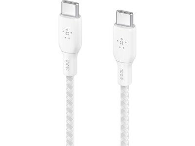 Belkin BoostCharge USB Type-C to USB Type-C Charging Cable, 6.6 ft., White, 2/Pack (CAB014bt2MWH2PK)