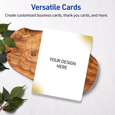 Avery Gold Blush Pattern Matte Blank Card, White, 20/Pack (S00-EWM)