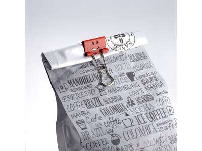 Officemate Smiling Face Small Binder Clips, 0.38" Capacity, Assorted Colors, 42 Clips/Pack (31090)