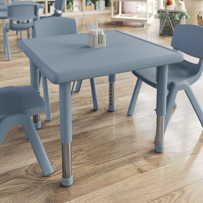 Flash Furniture Wren Square Activity Table, 24 x 24, Height Adjustable, Dusty Blue (YUYCX0022SQRDTB)