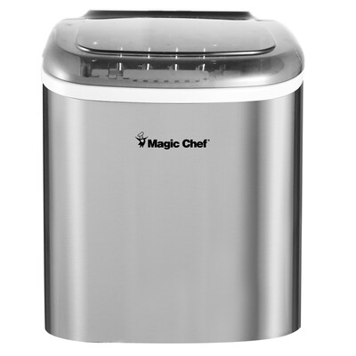 Magic Chef Portable Countertop Ice Maker, 27 Lbs. per Day, Stainless Steel (MCIM27ST)