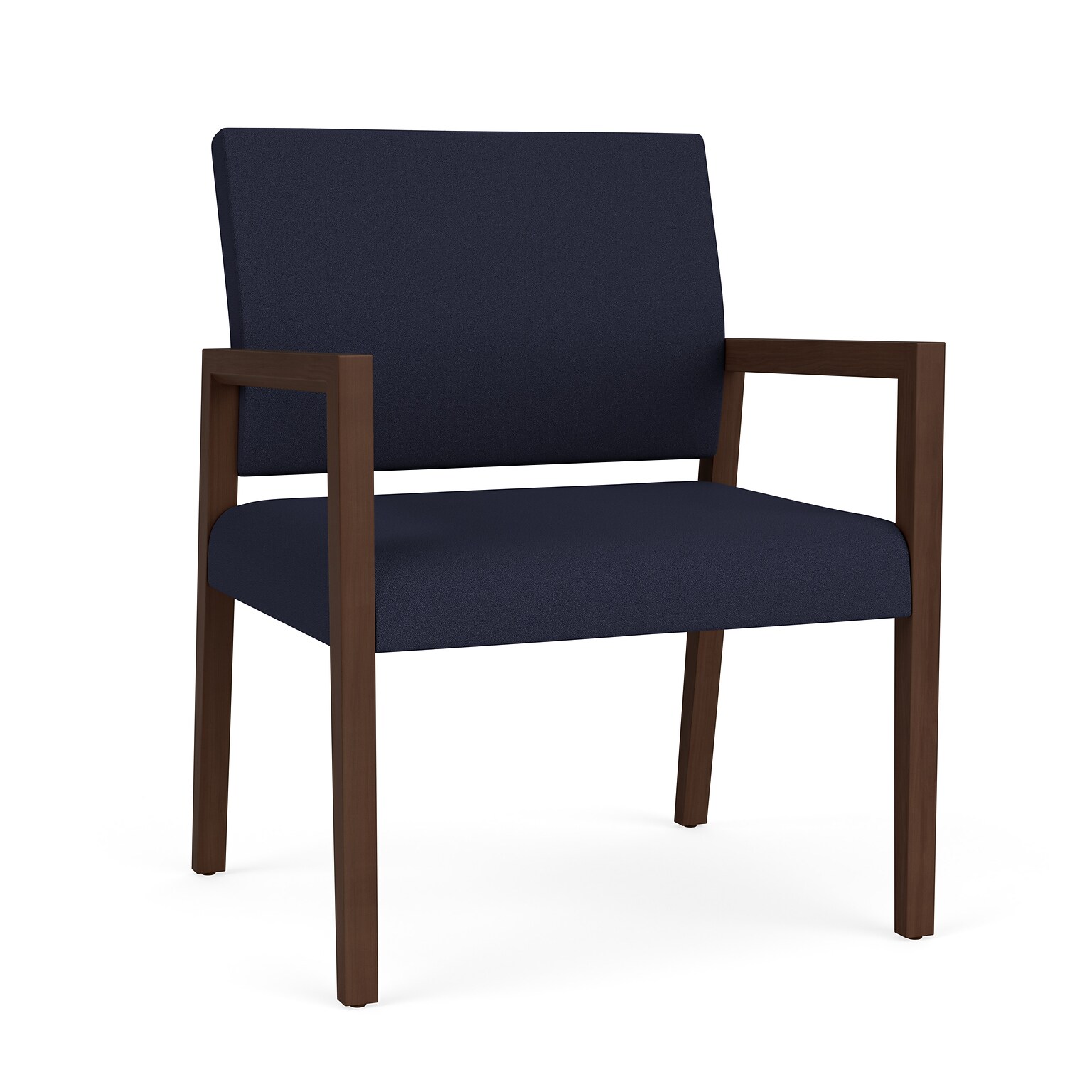 Lesro Brooklyn Fabric Guest Chair, Open House Navy/Walnut (BK1201.WWL-01OHNA)