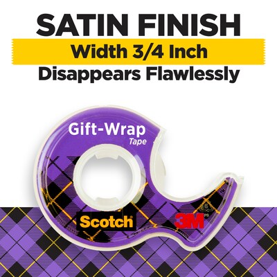 Scotch Gift-Wrap Transparent Tape with Dispenser, 0.75 x 18 yds, 1 Core, 6 Dispensers/Pack (615-SIOC)