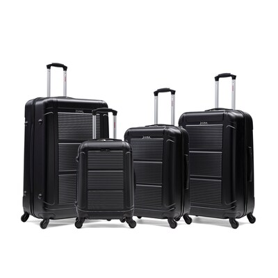 InUSA Pilot 4-Piece Hardside Spinner Luggage Set, TSA Checkpoint Friendly, Coal (IUPILSMLXL-COA)
