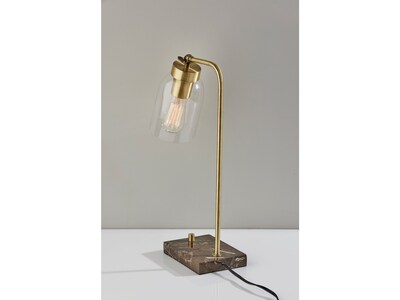 Adesso Bristol Incandescent Desk Lamp, 19", Antique Brass (4288-21)