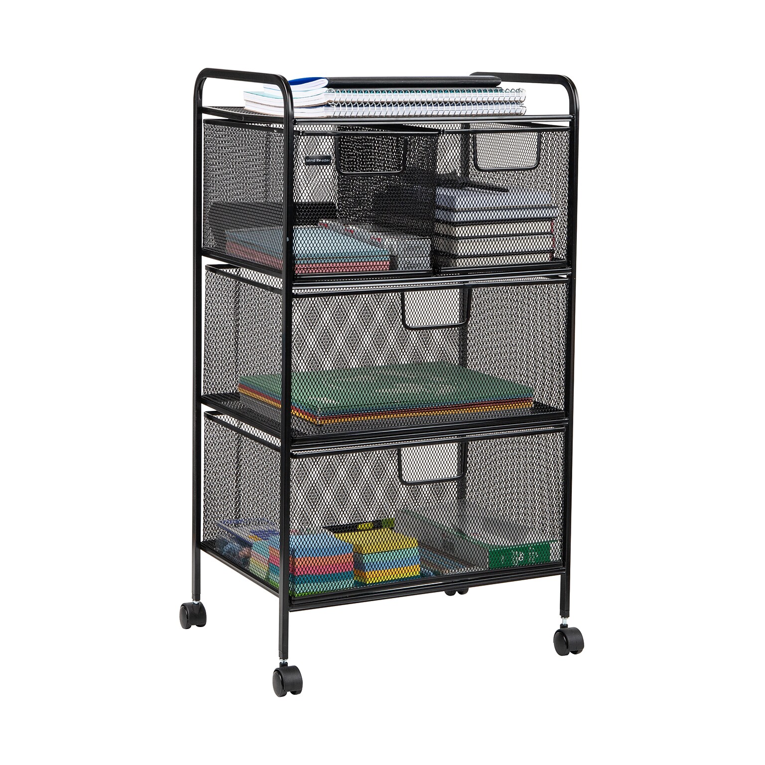 Mind Reader 4-Drawer Multipurpose Utility Cart with Wheels, Metal, Black (4DRMESH-BLK)