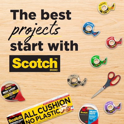 Scotch Permanent Double Sided Tape With Dispenser, 0.5" x 25 yds., Clear, 6/Pack (MMM6656PKC40)