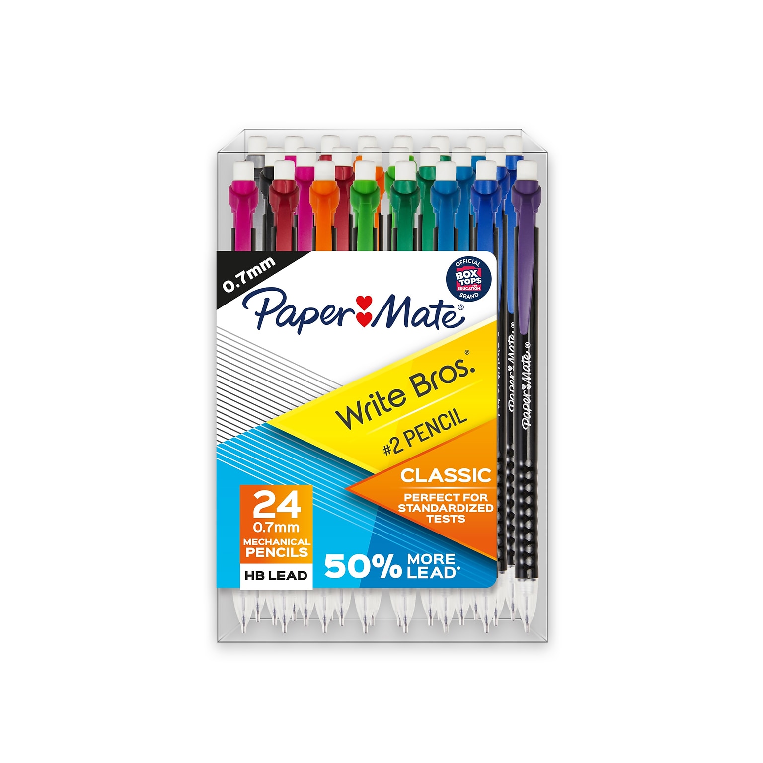 Paper Mate Write Bros. Classic Mechanical Pencil, 0.7mm, #2 Hard Lead, 2 Dozen (2096310/2171181)