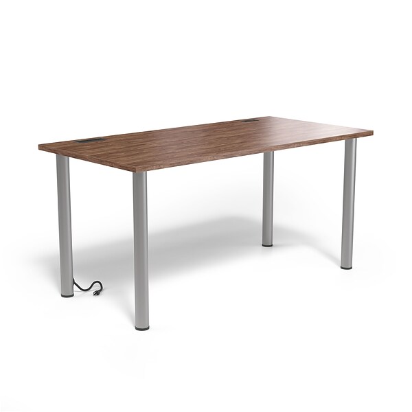 Union & Scale™ Essentials 60 Powered Computer and Writing Desk, Espresso (UN56972)