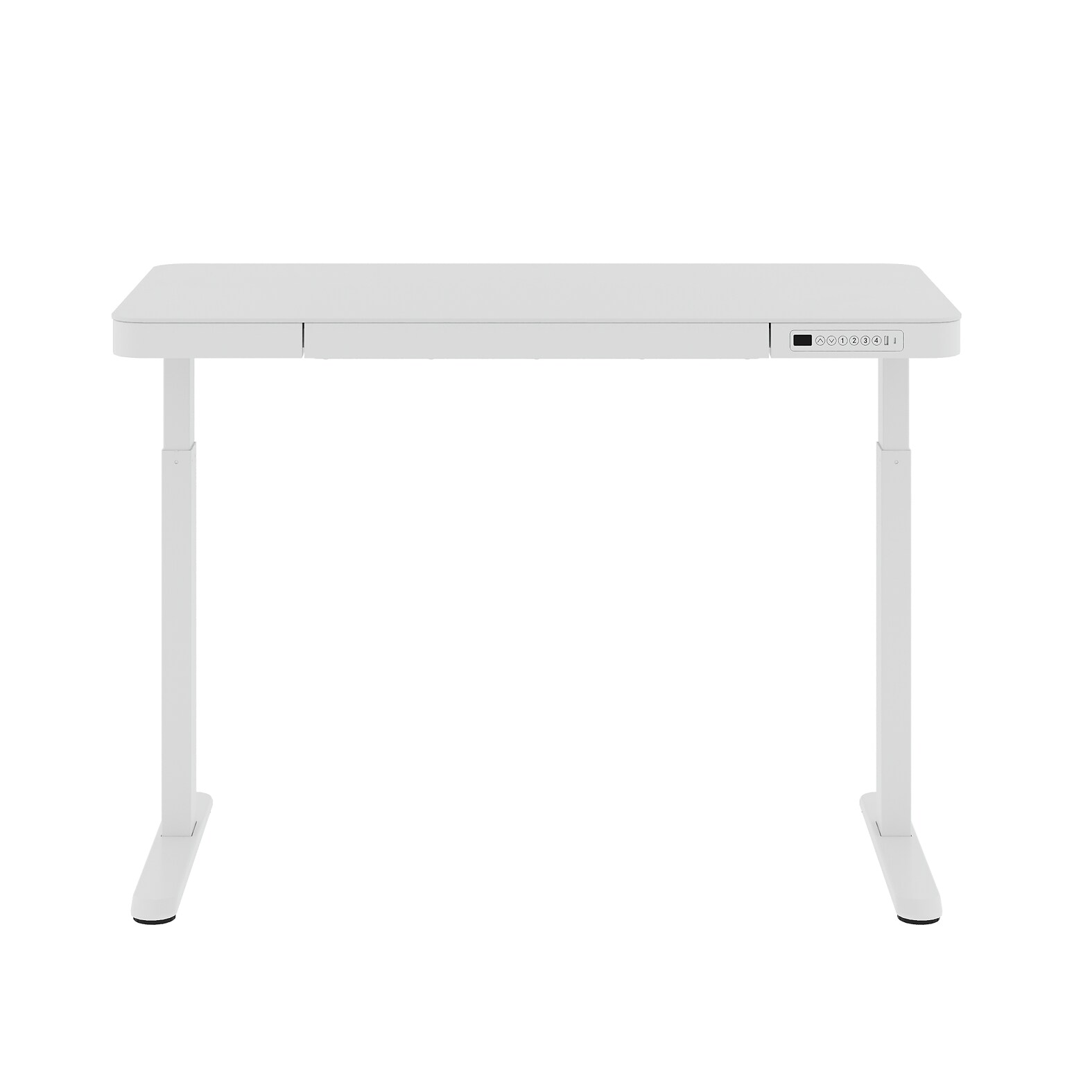 FlexiSpot EG9 48W Electric Adjustable Glass Top Standing Desk, White (EG9W-E)
