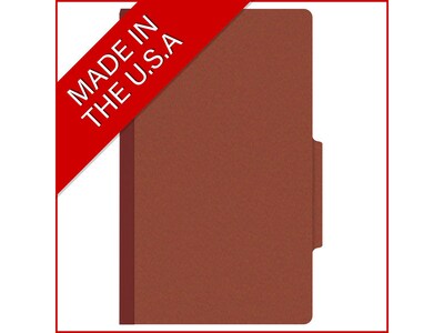 Medical Arts Press Pressboard Classification Folder, 2 Dividers, 2" Expansion, Legal Size, Red, 10/Box (DV-T52-26-3RED)