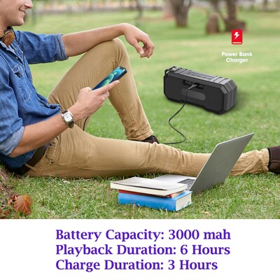 MyBat Pro Bluetooth Wireless Water Resistant Speaker, Black (SPK008001)
