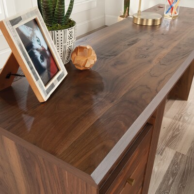 Sauder Willow Place 65"W L-Shaped Home Office Desk, Grand Walnut (433812)
