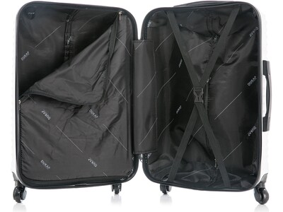 DUKAP Adly 20" Hardside Suitcase, 4-Wheeled Spinner, TSA Checkpoint Friendly, White (DKADL00S-WHI)